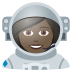 👩🏿‍🚀 woman astronaut: dark skin tone display on JoyPixels